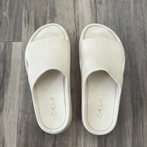 CALIA Womens molded slides nude